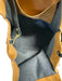 Clare V Tan, Black & White Leather Suede Stripe Detail Magnetic Close Tote Bag Tan, Black & White