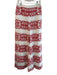 aLEXIE Size M Red & White Polyester & Cotton High Rise Back Zip Wide Leg Pants Red & White / M