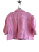 Aje Size 10 Pink Linen Short Sleeve solid color Zip Front Cropped Top Pink / 10