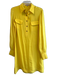 Red Valentino Size 42 Yellow Silk Long Sleeve solid color Chest Pocket Dress Yellow / 42