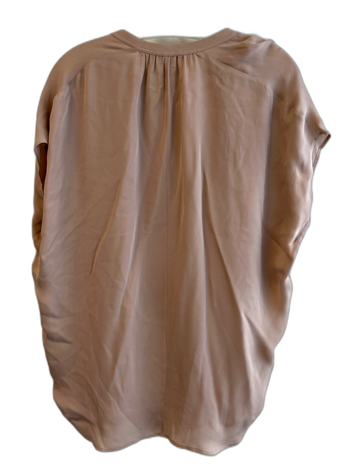 Vince Size S Brown No Fabric Tag Cap Sleeve solid color V Neck Sheer Top Brown / S