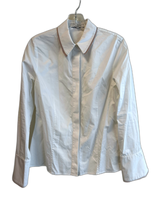 aLEXIE Size L White No Fabric Tag Long Sleeve Collar Button Down Top White / L