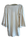 aLEXIE Size M White Viscose Solid V Neck Wide Sleeves Lined Dress White / M