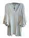 aLEXIE Size M White Viscose Solid V Neck Wide Sleeves Lined Dress White / M