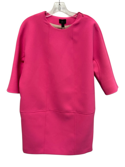 Banana Republic Size 2 Pink Polyester 3/4 Sleeve Midi Pleat Detail Dress Pink / 2