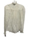 ME+EM Size 6 White Cotton Long Sleeve Eyelet Ruffle Button up Top White / 6