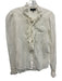 ME+EM Size 6 White Cotton Long Sleeve Eyelet Ruffle Button up Top White / 6