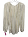 Ramy Brook Size S White Silk Long Sleeve Mesh Knit Split Neck Top White / S