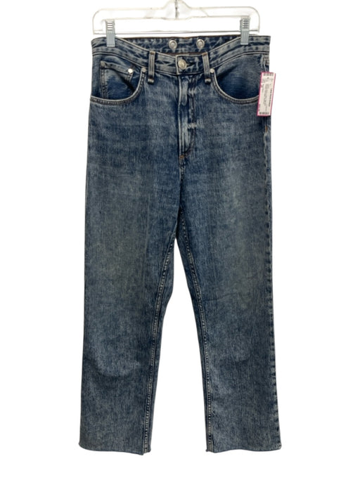 Rag & Bone Size 28 Medium Wash Cotton High Rise Straight Acid Wash Jeans Medium Wash / 28