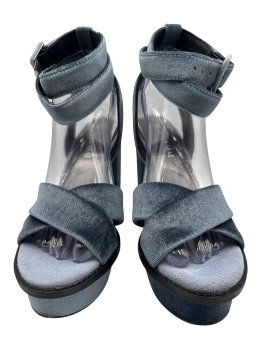 Alias Mae Shoe Size 39 Blue Leather Satin Platform Ankle Strap Pumps Blue / 39