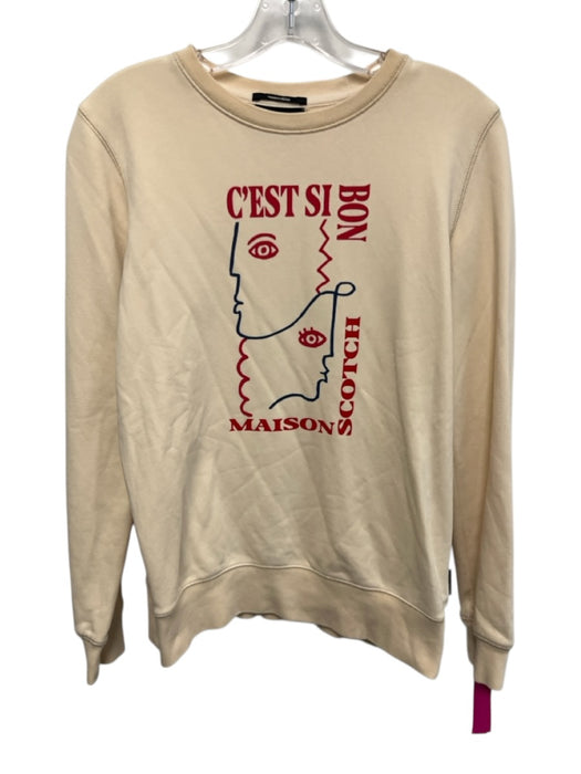 Scotch & Soda Size S White & Multi Cotton Blend Long Sleeve Graphic Sweater White & Multi / S