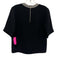 Sandro Size 2 Black Polyester Blend Knit Back Zip Short Sleeve Quilted Skirt Set Black / 2
