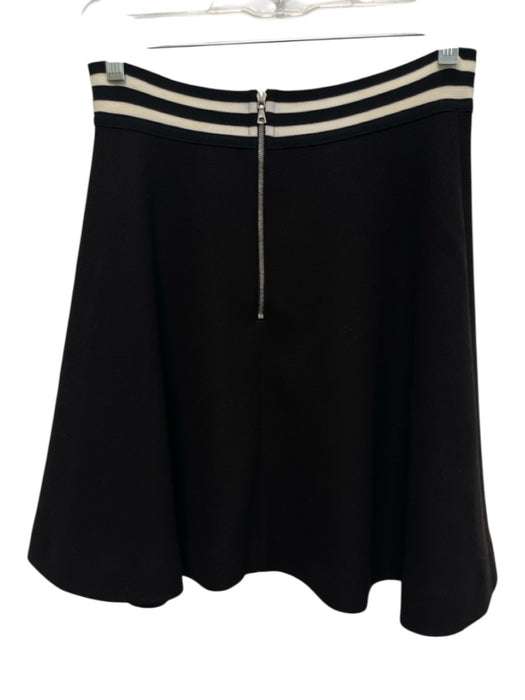 Sandro Size 2 Black Polyester Blend Knit Back Zip Short Sleeve Quilted Skirt Set Black / 2