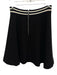 Sandro Size 2 Black Polyester Blend Knit Back Zip Short Sleeve Quilted Skirt Set Black / 2
