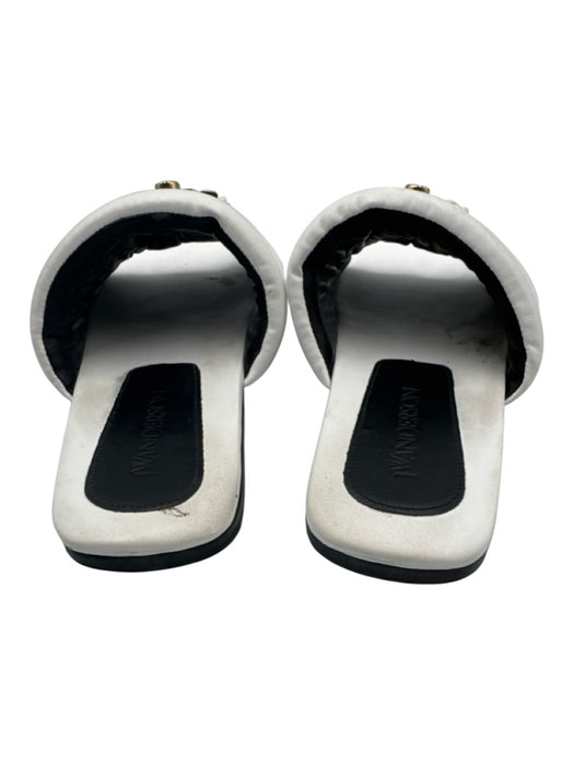 JW Anderson Shoe Size 39.5 White & Multi Leather open toe Logo Slides Sandals White & Multi / 39.5