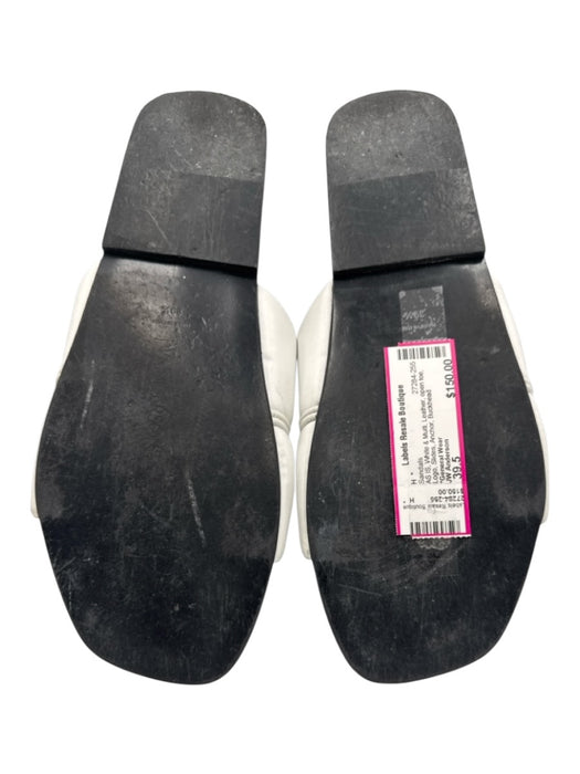 JW Anderson Shoe Size 39.5 White & Multi Leather open toe Logo Slides Sandals White & Multi / 39.5