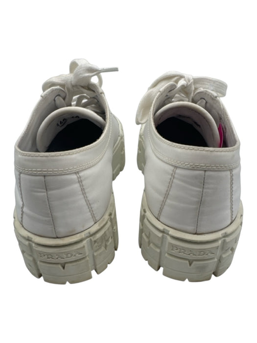 Prada Shoe Size 40 White Leather Lace Up Platform Chunky Box Inc. Sneakers White / 40
