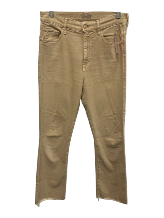 Mother Size 28 Beige Cotton & Lyocell Zip Fly Straight Leg Pants Beige / 28