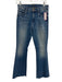 Mother Size 27 Medium Wash Cotton Blend Zip Fly Boot Cut Frayed Hem Jeans Medium Wash / 27