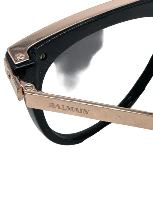 Balmain Black & Gold Acetate Aviator Sunglasses