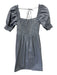 Hill House Size XS Black, Blue, Red Cotton Short Puff Sleeve Plaid Mini Dress Black, Blue, Red / XS
