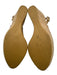 Stuart Weitzman Shoe Size 6.5 Beige Patent Leather Peep Toe Slingback Wedges Beige / 6.5