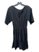 A.L.C. Size 2 Black Cotton V Neck Half Sleeve Elastic Waist Tiered Dress Black / 2