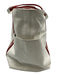 Bally White & Red Leather Zip Top Stripe Detail Side Pocket Tote Bag White & Red