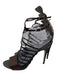 Fendi Shoe Size 41 Brown & Black Leather Upper Caged Spine Motif Sandals Brown & Black / 41