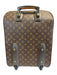 Louis Vuitton Brown Coated Canvas Monogram Zip Close Leather Trim Luggage Brown