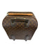Louis Vuitton Brown Coated Canvas Monogram Zip Close Leather Trim Luggage Brown
