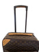 Louis Vuitton Brown Coated Canvas Monogram Zip Close Leather Trim Luggage Brown