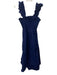 Hill House Size L Navy Cotton Sleeveless Ruffle Smocked Bodice Midi Dress Navy / L
