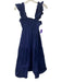 Hill House Size L Navy Cotton Sleeveless Ruffle Smocked Bodice Midi Dress Navy / L
