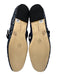 Larroude Shoe Size 11 Navy Blue Leather Woven Buckle Strap Flats Navy Blue / 11