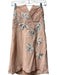 Free People Size 10 Peach Rayon Blend Strapless Boning Side Zip Applique Dress Peach / 10