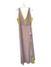 BCBG Maxazria Size 08 Blush & Neon Yellow Polyester Blend V Neck & Back Gown Blush & Neon Yellow / 08