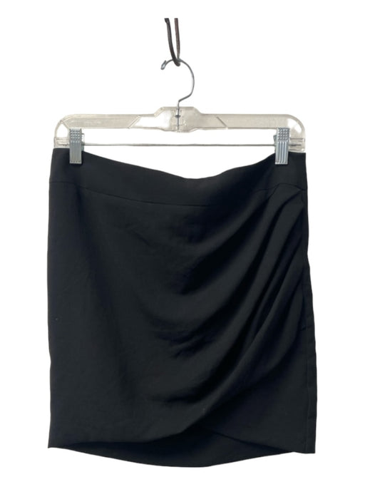 Helmut Lang Size Medium Black Silk Ruched Back Zip Mini Skirt Black / Medium