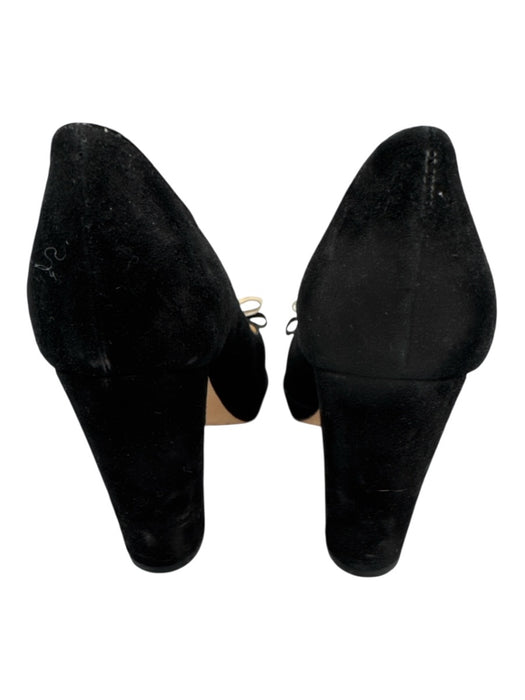Butter Shoe Size 37 Black & Cream Suede leather Bow detail Almond Toe Pumps Black & Cream / 37