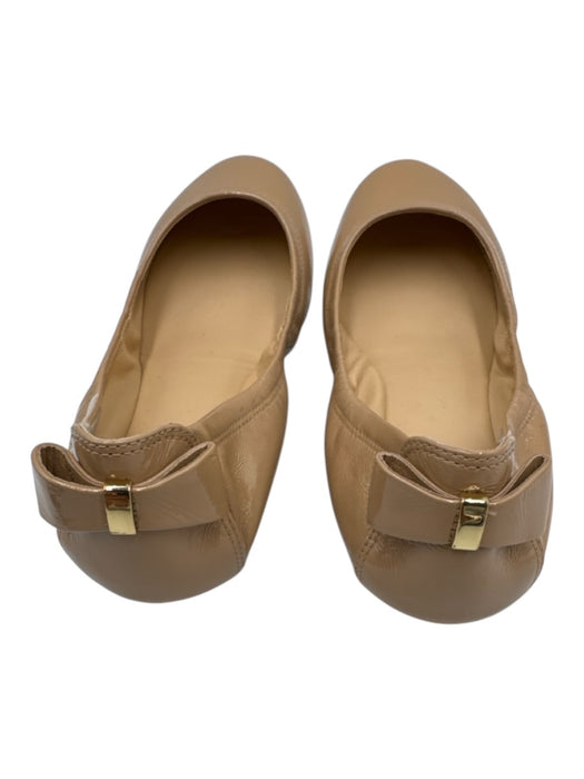 Cole Haan Shoe Size 7B Beige Patent Leather Round Toe Bow Detail Flats Beige / 7B