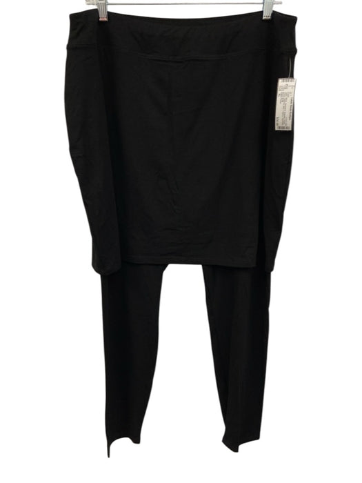 Eileen Fisher Size XL Black Viscose & Spandex Elastic Waist Layered Skirt Pants Black / XL