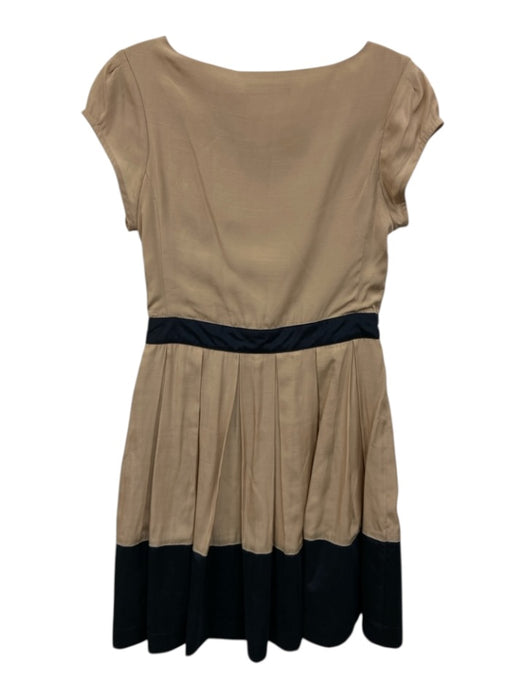 Dear Creatures Size S Cream & Navy Blue Polyester & Viscose Sleeveless Dress Cream & Navy Blue / S