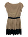 Dear Creatures Size S Cream & Navy Blue Polyester & Viscose Sleeveless Dress Cream & Navy Blue / S