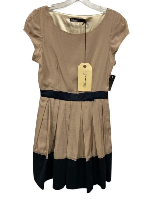 Dear Creatures Size S Cream & Navy Blue Polyester & Viscose Sleeveless Dress Cream & Navy Blue / S