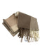 No Brand Beige & Cream Cashmere Checkered Fringe scarf Beige & Cream