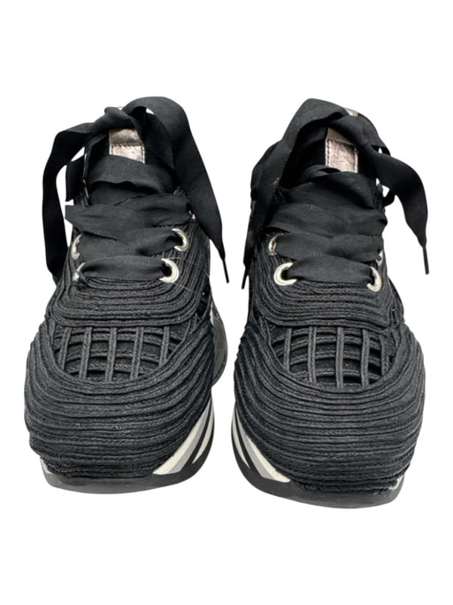 Soft Waves Shoe Size 39.5 Black Raffia Woven Foam Sole Low Top Sneakers Black / 39.5