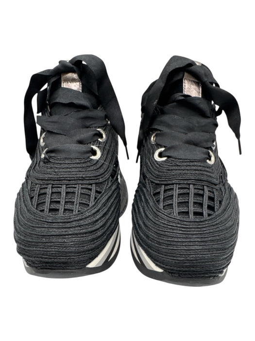 Soft Waves Shoe Size 39.5 Black Raffia Woven Foam Sole Low Top Sneakers Black / 39.5