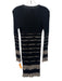 M Missoni Size 6 Black & Beige Print Knit horizonatal stripe Long Sleeve Dress Black & Beige Print / 6