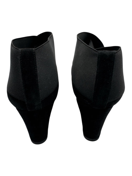 Stuart Weitzman Shoe Size 8.5 Black Suede Elastic Wedge Ankle Vintage Booties Black / 8.5