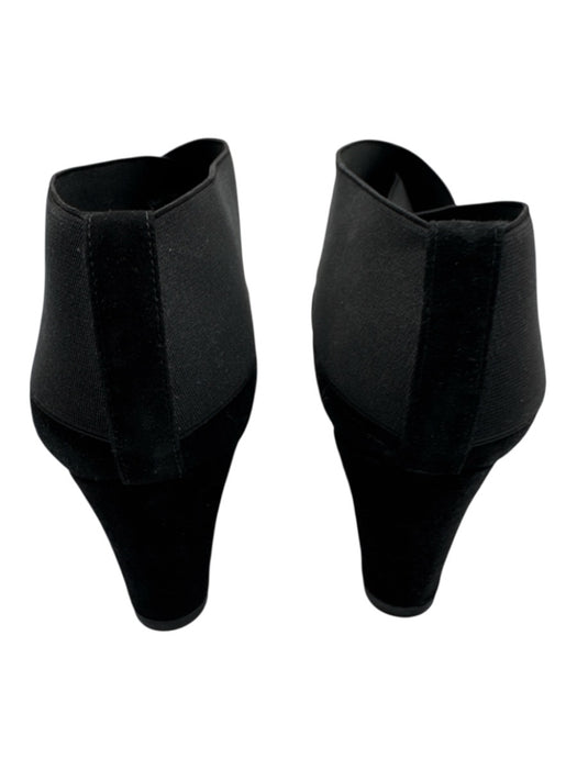Stuart Weitzman Shoe Size 8.5 Black Suede Elastic Wedge Ankle Vintage Booties Black / 8.5
